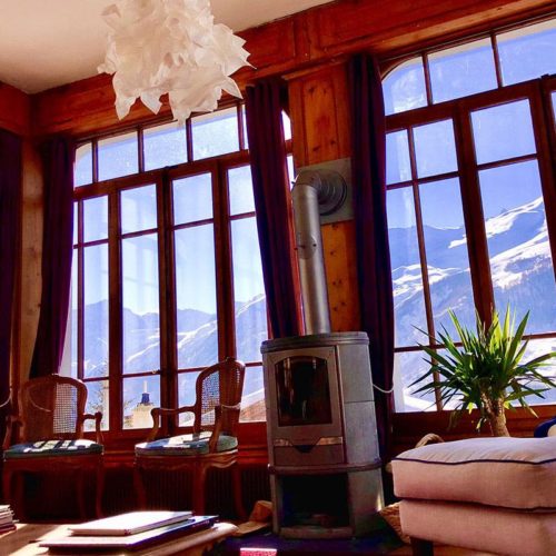 Hôtel la Sage - Lounge - Blick auf die Alpen