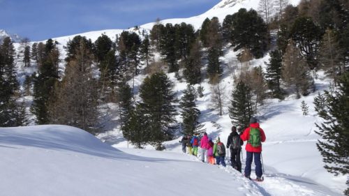 Snowshoe hike in the Val d'Hérens